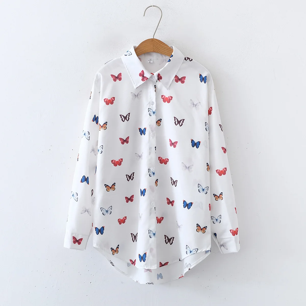 

Рубашка женская с длинным рукавом, на пуговицах, с принтом