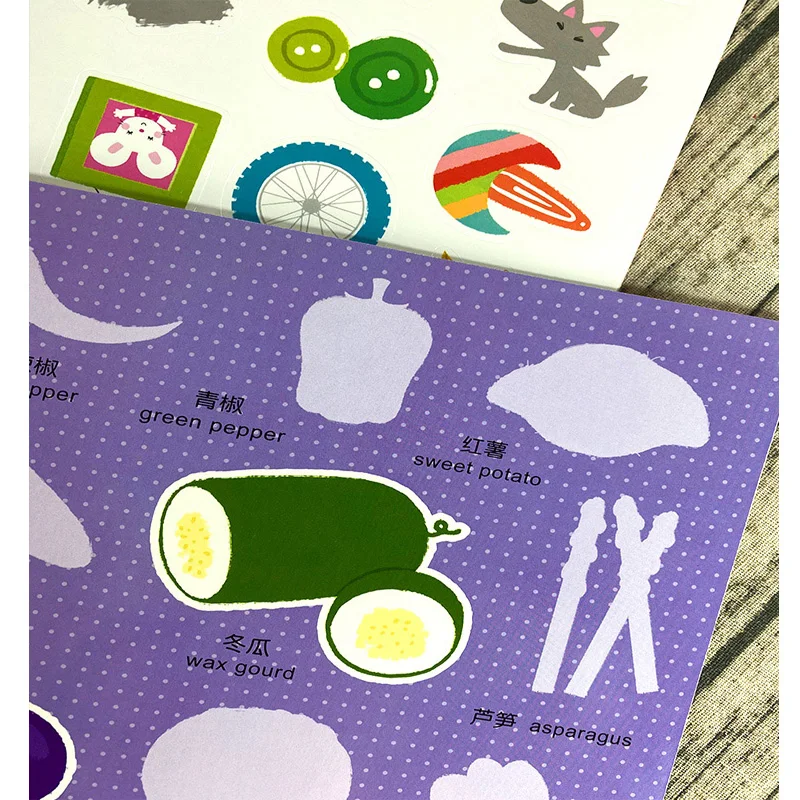 6 шт. двуязычная наклейка на английском и китайском языках