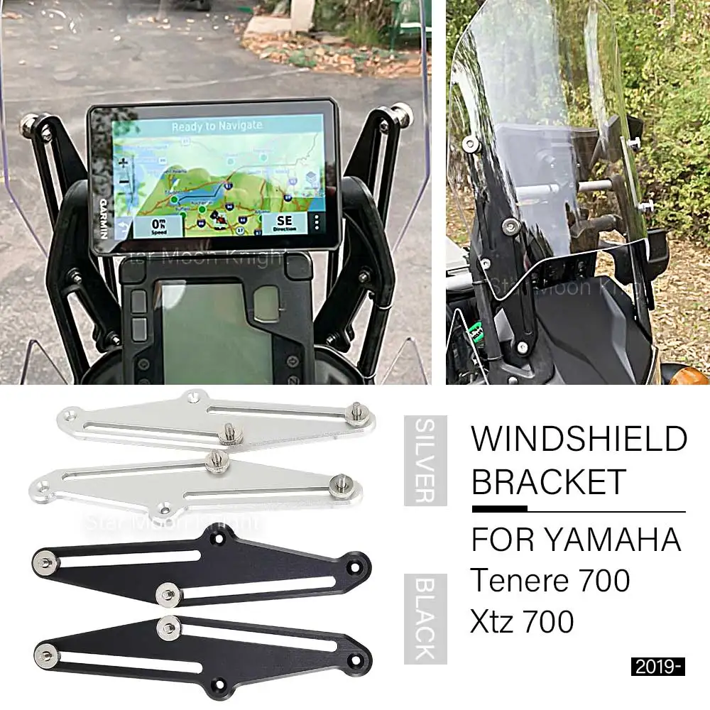 

Кронштейн для лобового стекла мотоцикла для Yamaha Tenere700 Tenere 700 XT700Z XTZ 700 2019-Комплект алюминиевых кронштейнов для регулировки лобового стекла с ...