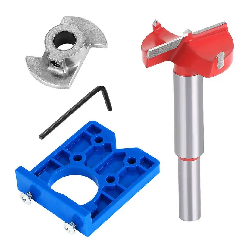 

Hinge Hole Jig 35mm Concealed Hinge Drilling Jig Forstner Bit Positioner Hole Puncher Locator Opener For Cabinet Hinge Mounting