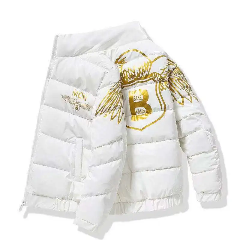 Feather Print Men's Jacket Fashion Men's Padded Jacket Winter Men's Warm Down Jacket