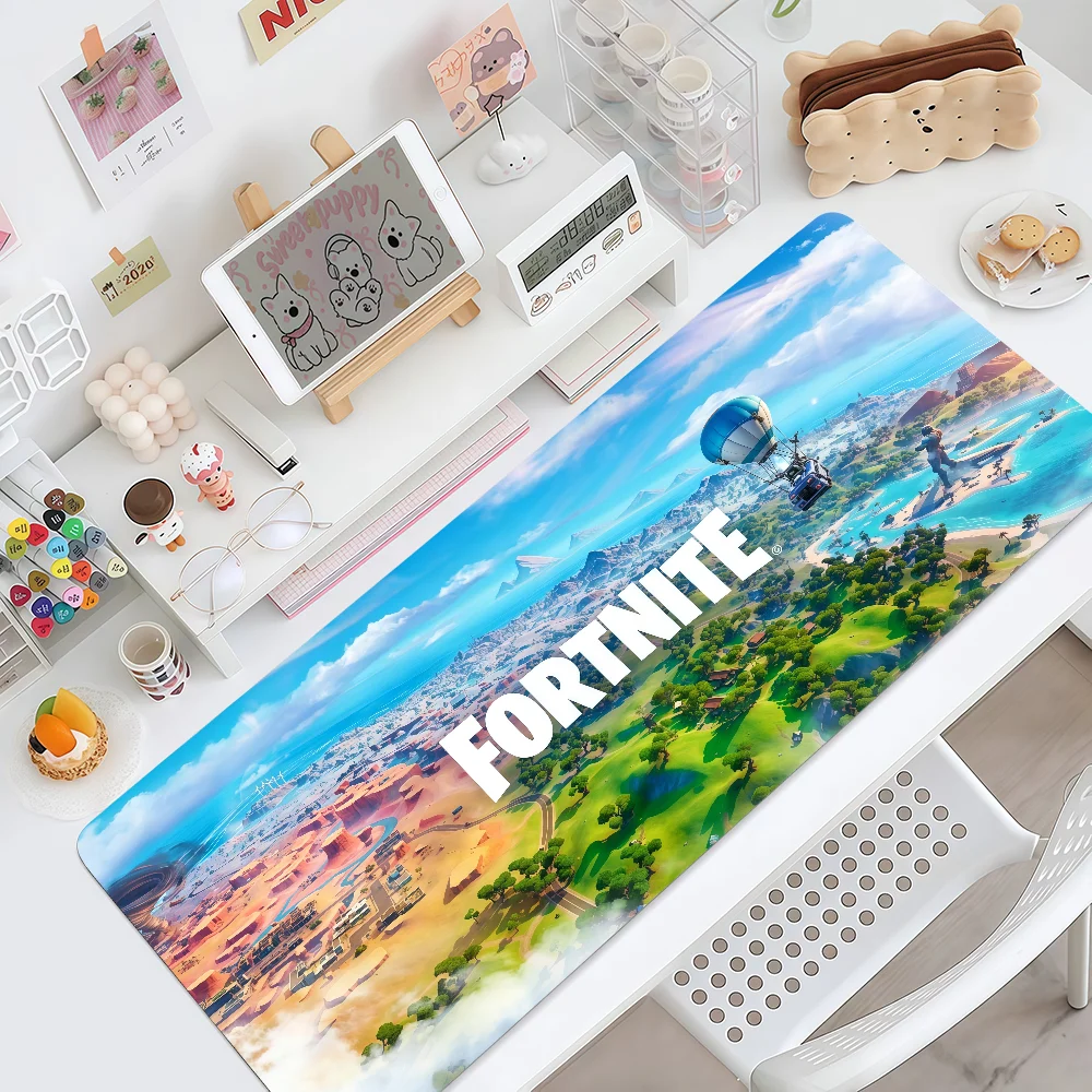 Фото Игровой коврик для мыши F-FORTNITE, нескользящий, с прошитыми краями, для офиса, учебы, игр, утолщенный, большой, для письма, игровой коврик для мыши. №2