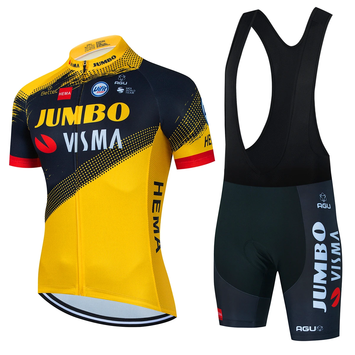 

2022 JUMBO Cycling Jersey Set Summer Team Cycling Clothing Road Bike Suit Bicycle clothes Bib Shorts MTB Maillot Ciclismo Ropa