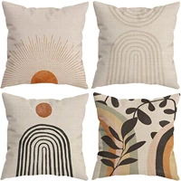 4pcsset boho abstract sun sunset sunrise line plants throw pillow covers boho nature gifts for women nature landscape