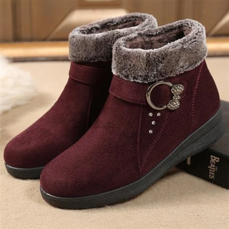 

New Women Boots Warm Plush Ladies Boots Zipper Women Shoes Soft Ankle Boots Platform Comfortable Botas Mujer Winter Shoes Female