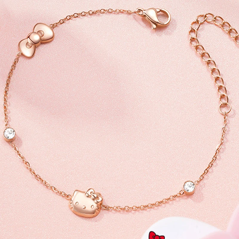 

Sanrio Hello Kitty Anime Figure pendant Bracelet Kawaii Jewelry Decoration Collection Summer Birthday Girl Toys Kids Gift