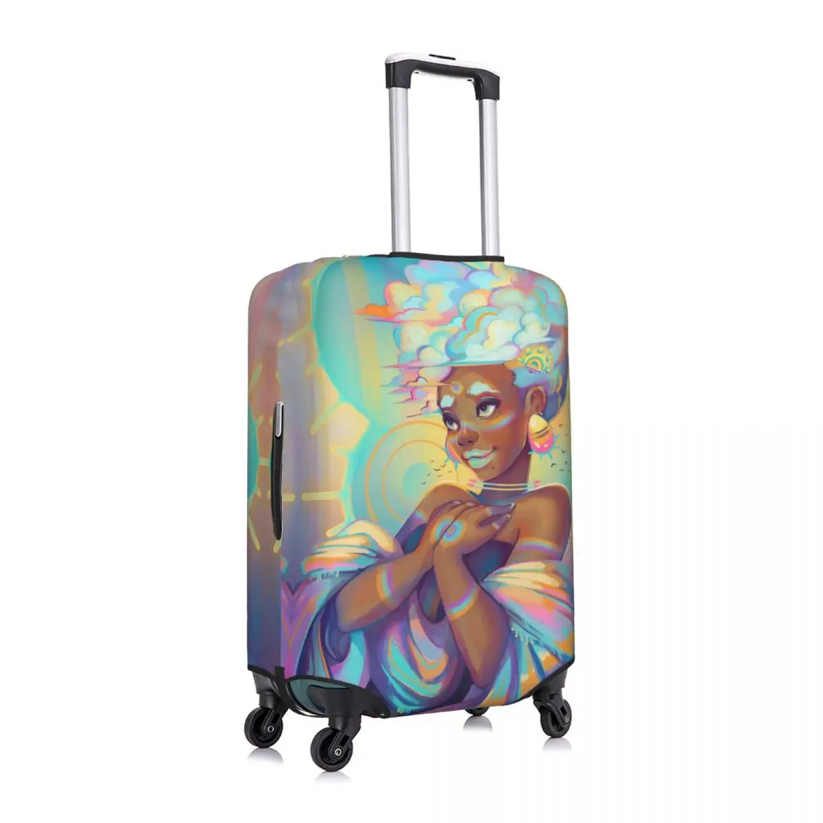 

Beautiful African Woman Luggage Cover Spandex Suitcase Protector Fits 19-21 Inch