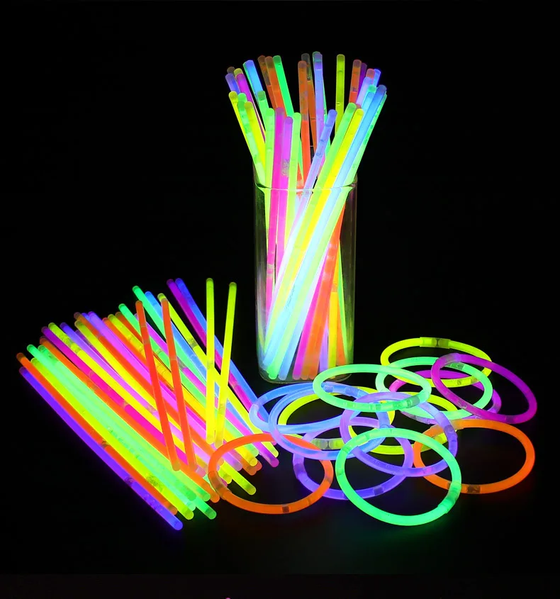 

Party Fluorescence Light Glow Sticks Bracelets Necklaces Neon For Wedding Party Glow Sticks Bright Colorful Glow Stick