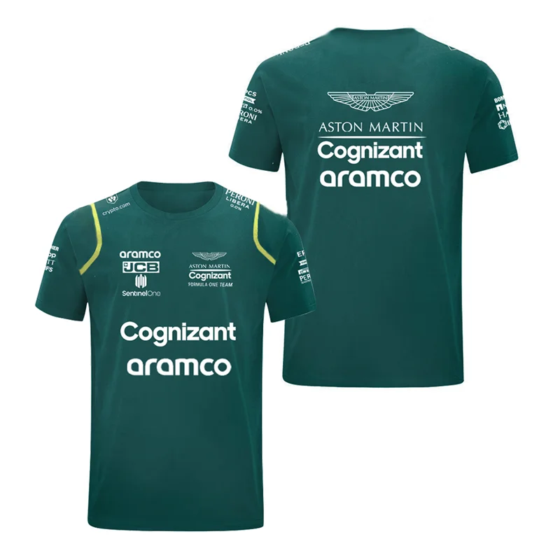 2023 popular Aston Martin F1 T-shirt Fernando Alonso Formula One Racing Design Crewneck Sweatshirt High quality clothing images - 6