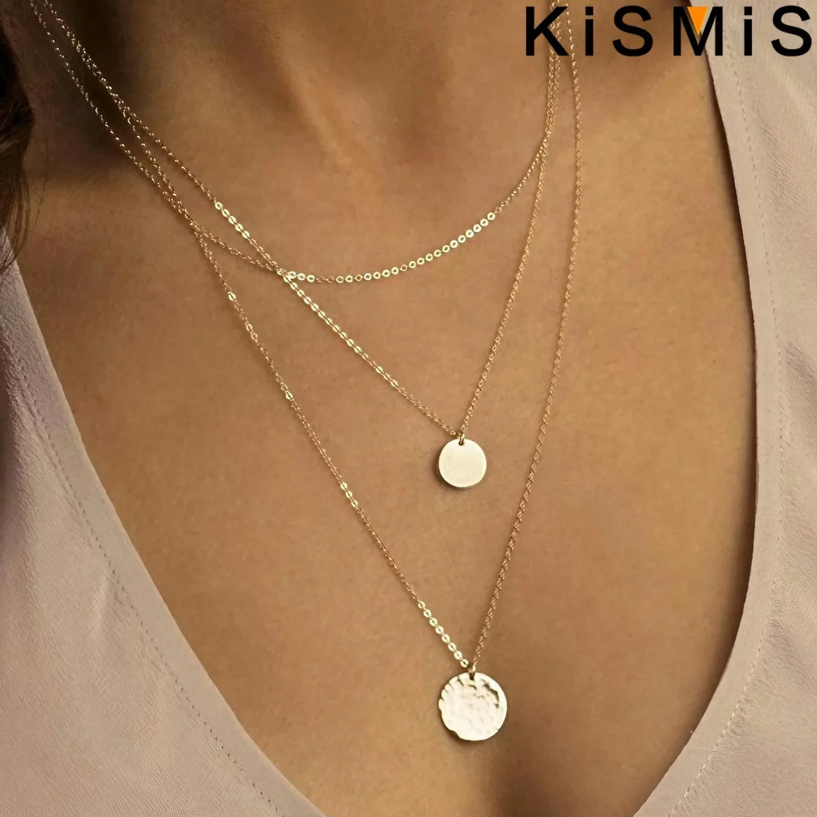 KISMIS 1 комплект многослойное ожерелье из нержавеющей стали изящное колье-чокер с