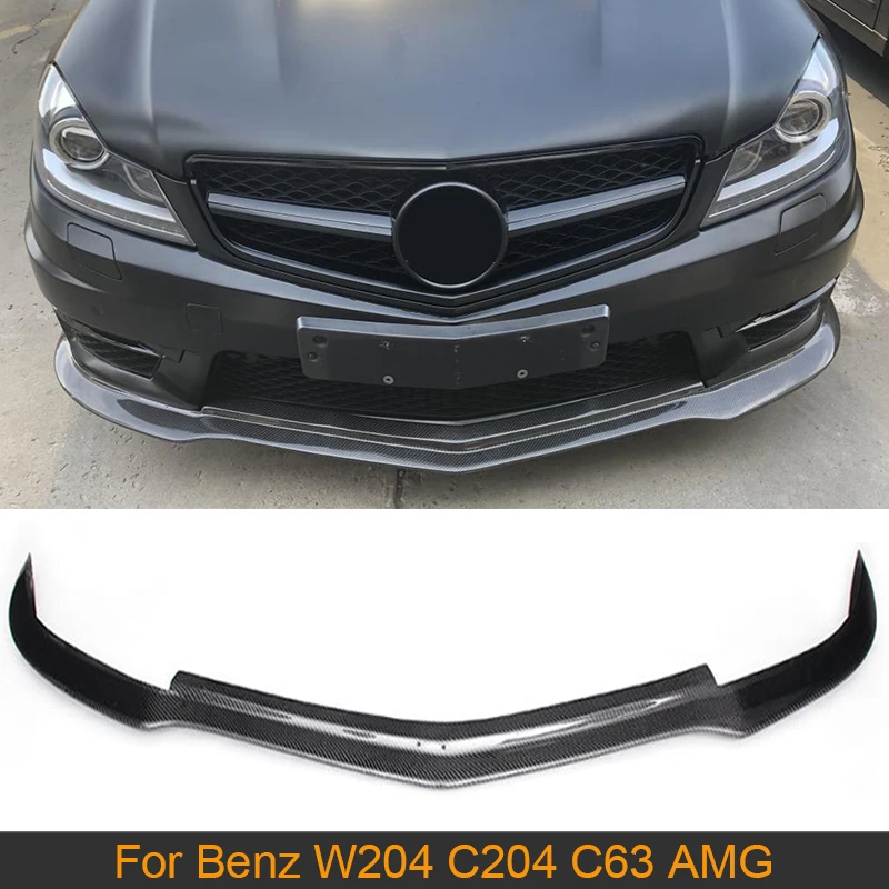 

Carbon Fiber Front Bumper Lip Spoiler For Mercedes Benz C Class W204 C204 C63 AMG 2012-2014 Car Front Bumper Lip Chin Apron FRP