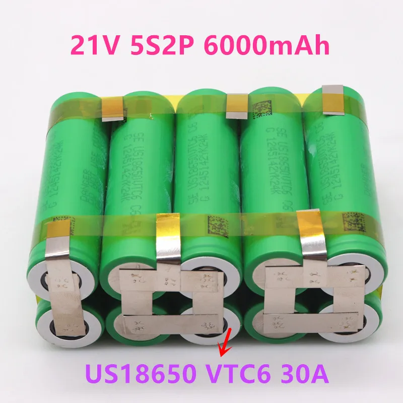 12 В-21 в US18650 VTC6 6000 мАч 30 А для аккумулятора отвертки 12,6 в, сварная фотобатарея 3S1P 12,6 в, аккумулятор на заказ (art.: 3920c262fa025) - 3920c262fa025