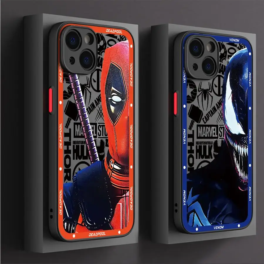 Marvel Spider Man Venom Cool Phone Case for Apple iPhone XR 12 14 Pro 16 7 8 Plus 13 Mini XS Max 11 15ProMax SE Matte Cover