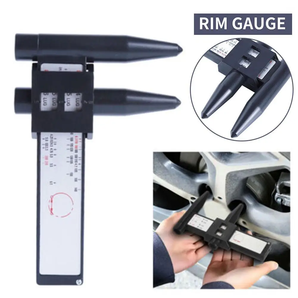 

Wheel Rim Bolt Pattern Sliding PCD Measuring Tool Gauge Ruler 8 Holes PCD Ruler Lugs Hub Pitch Measurement Tool