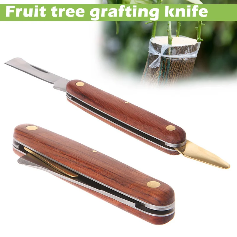 

Grafting Tools Foldable Grafting Pruning Knife Garden Foldable Grafting Cutter Stainless Steel Wooden Handle Cutting Tool