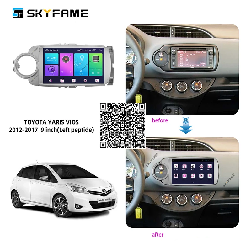 

Автомобильная стереосистема SKYFAME для Toyota Vios Yaris XP150 2012-2017 Android, мультимедийная система