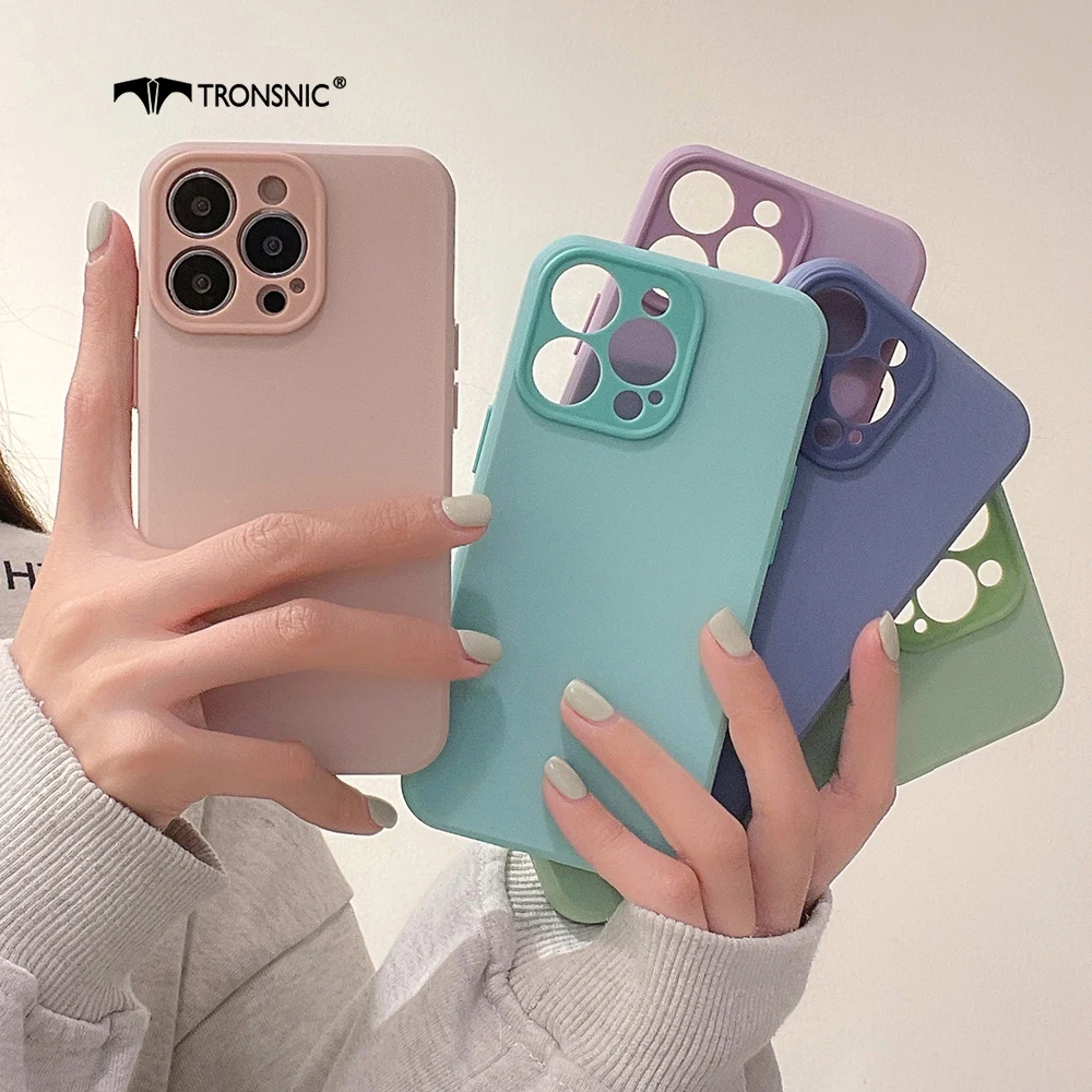 

Ins Candy Liquid Phone Case For iPhone 13 12 11 Pro Max X Xs Max XR 7 8 Plus Soft Cute Silicone Solid Luxury Fully Covered Cover