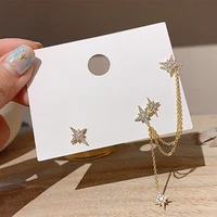korean fashion simple butterfly stars tassel earrings for girls women piercing long earrings 2022 trend crystal ear cuff jewelry