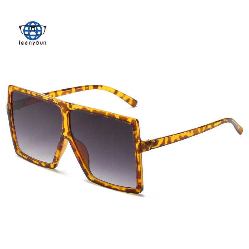 

Очки солнцезащитные Teenyoun женские квадратные, контрастные Модные Акриловые большие очки в пластиковой оправе, UV400, 2021