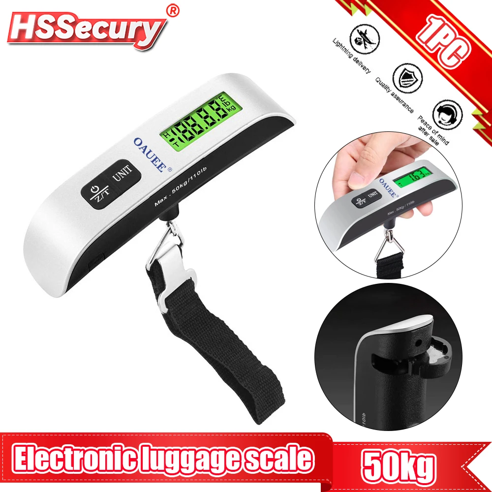 

Portable Scale Digital LCD Display 110lb/50kg Electronic Luggage Hanging Suitcase Travel Weighs Baggage Bag Weight Balance Tool
