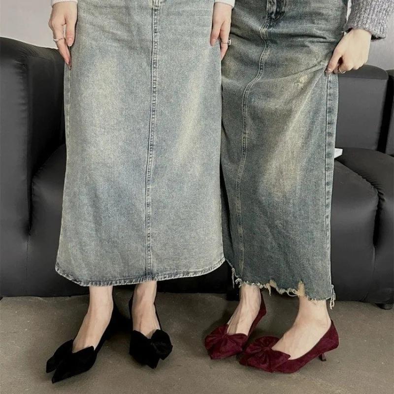 Женские туфли на высоком каблуке роскошные дизайнерские из искусственной замши