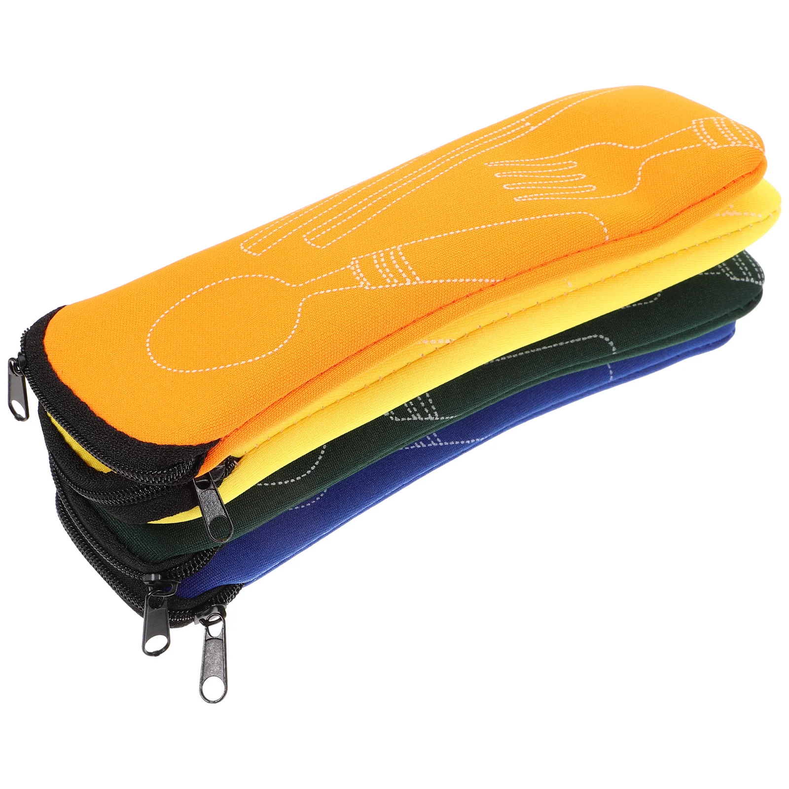 

4 Pcs Cutlery Storage Bag Birthday Bags Presents Delicate Utensil Pouch Camping Reusable Cloth Wear-resistant Zipper