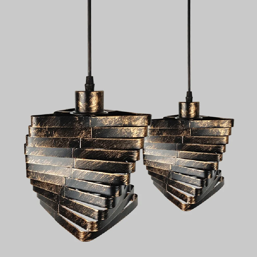 

Vintage Led Iron Pendant Light Fixture Luminaire Retro Loft American Hanging Lamp Rust Metal Home Decoration Room Lighting E27