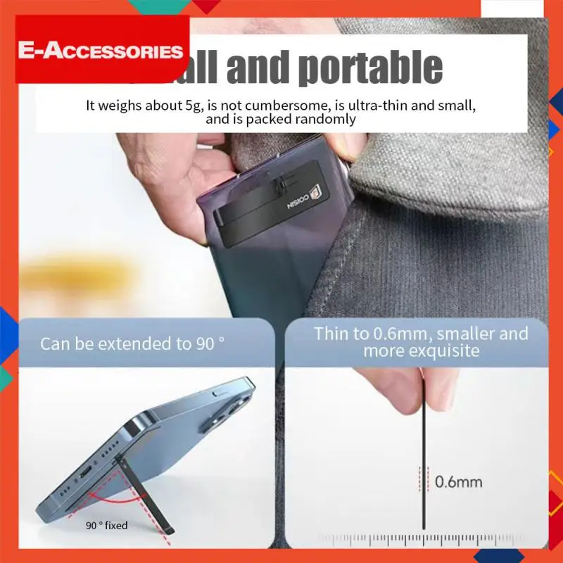 

Stand Accessory Phone Desktop Holder Mini Metal Ultra-thin Phone Stand Invisible Adjustable Angle Mobile Support Back Stick