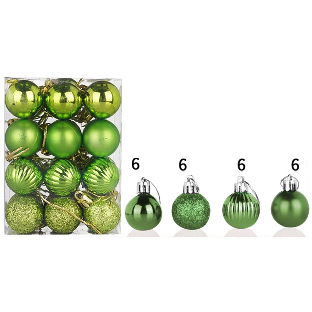 30mm Christmas Xmas Tree Ball Bauble Hanging Home Party Ornament Decor 24pc Decorations 2024 Esferas NavideñAs