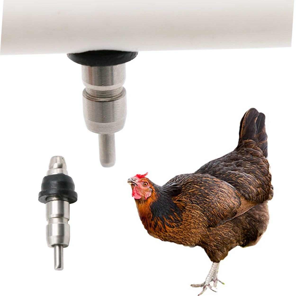 

20 Pcs Stainless Steel Chicken Rabbit Nipple Drinkers 360 Degree Nipple Drinker Poultry farms Poultry Feeding Equipment