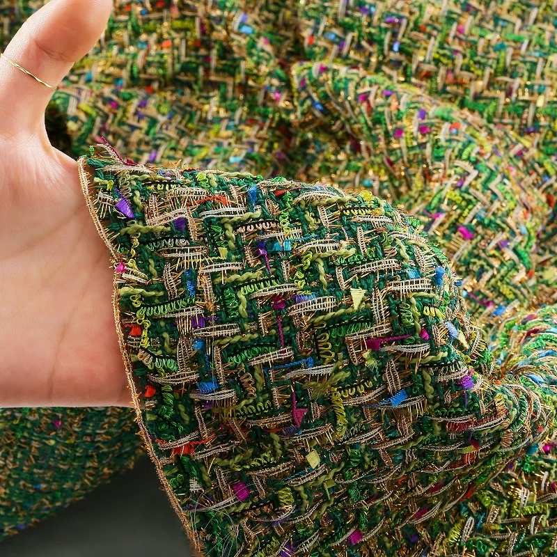 Твидовая ткань клетчатая полоска тканая шерстяная одежда сумка ручной работы