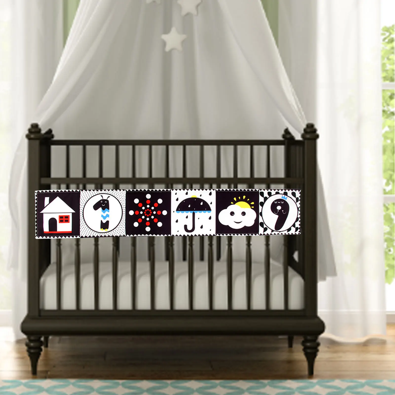 

Яркие контрастные детские черно-белые мягкие бриллиантовые книжки из мягкой ткани, складывающиеся книжки, детские игрушки для Bo