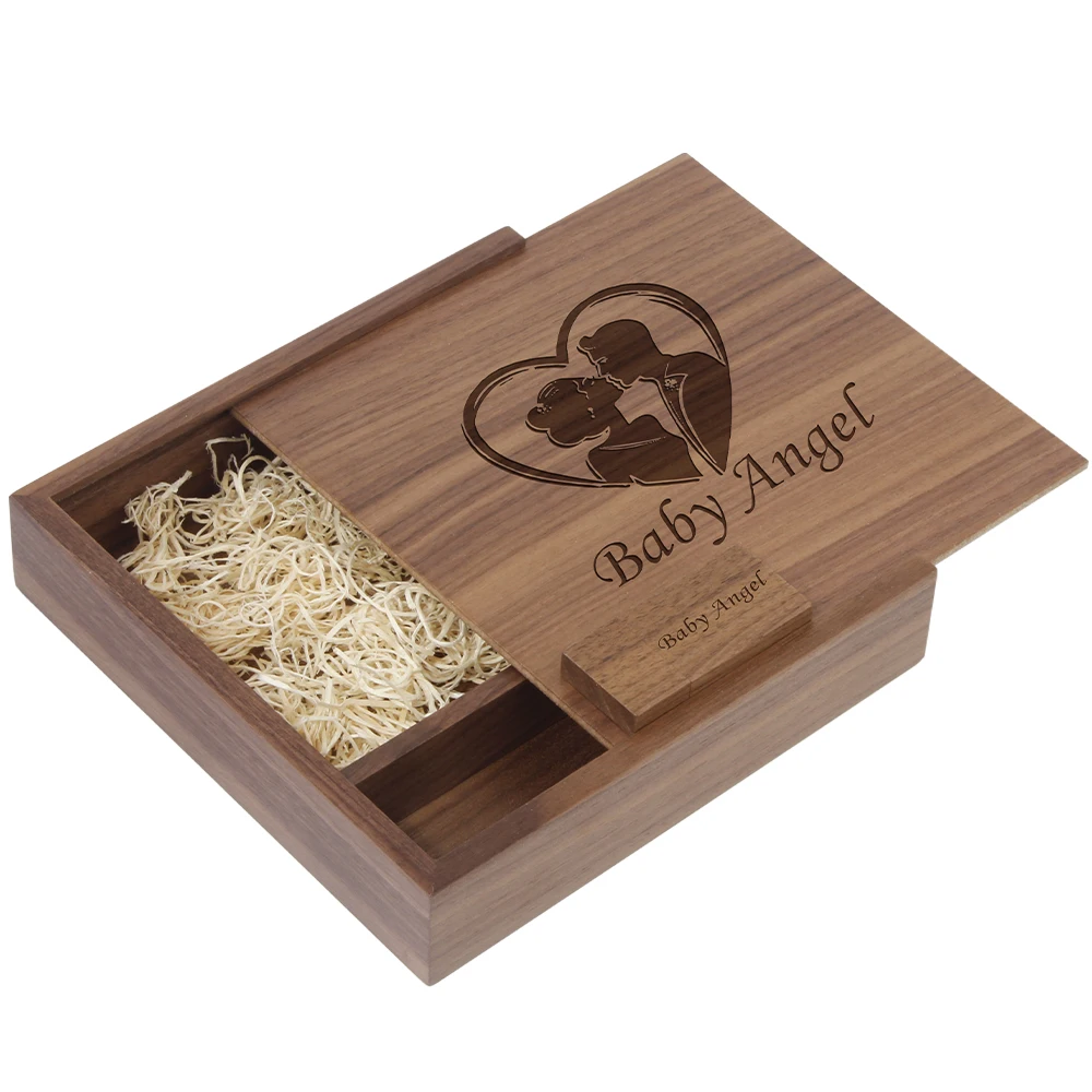 Usb 2.0 Flash Drive Custom Logo Wooden Pen Drive Real Capacity Memory Stick 64gb/32gb/16gb U Disk