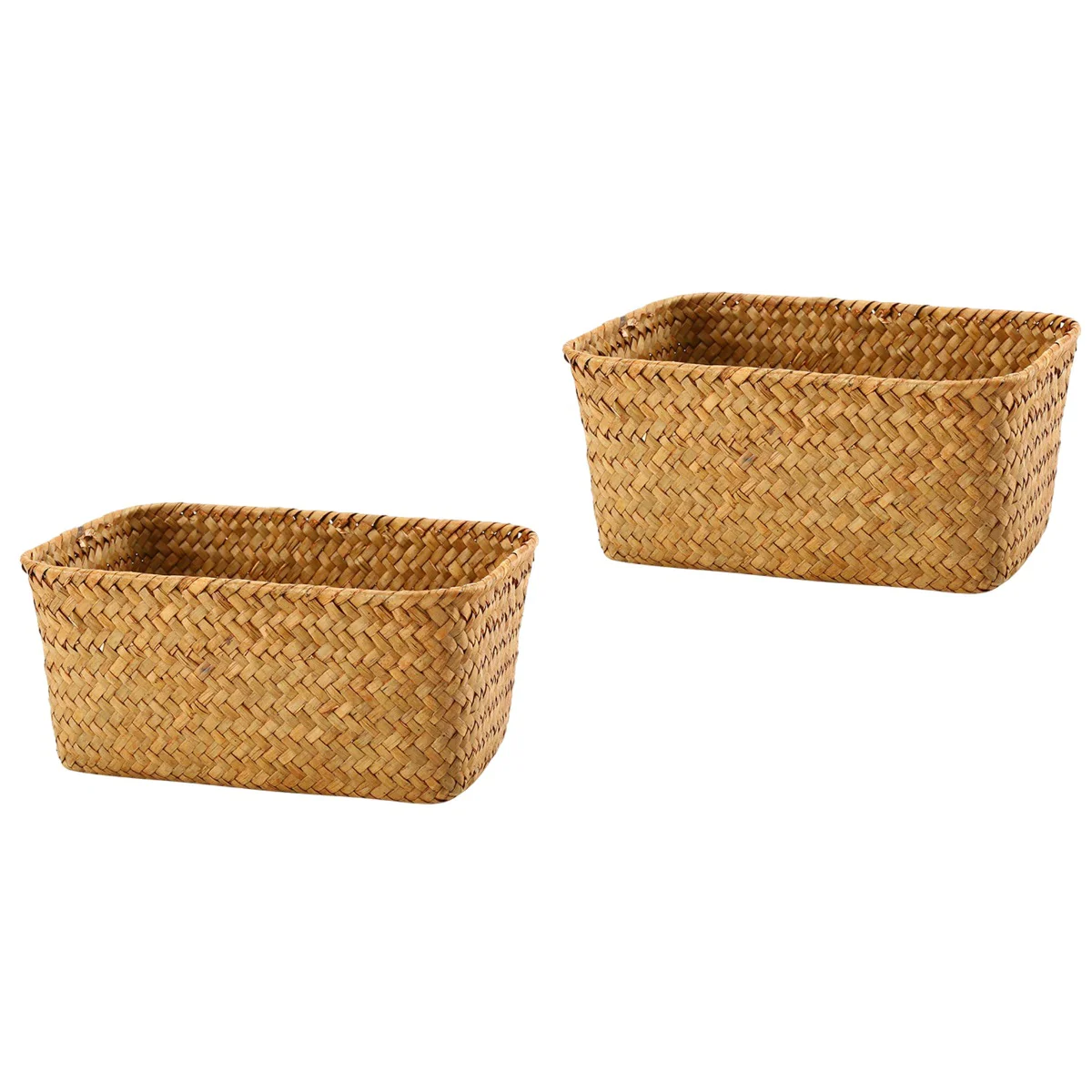 

Basket Woven Storage Baskets Desktop Wicker Organizer Rattan Picnic Bins Box Home Decors Organizershand Kitchen Decor Farmhouse