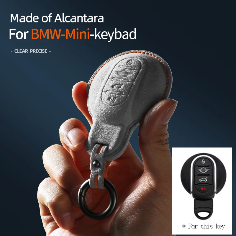

For BMW Mini Cooper Accessories Car Remote Key Cover Alcantara Keychain R56 ONE JCW F54 F55 F56 F60 R55 R57 R58 R59 R60