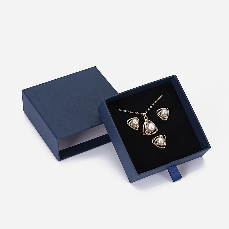 5*5*3.8CM Jewelry Box For Engagement Ring Earrings Necklace Bracelet Display Gift Boxes Blue Color