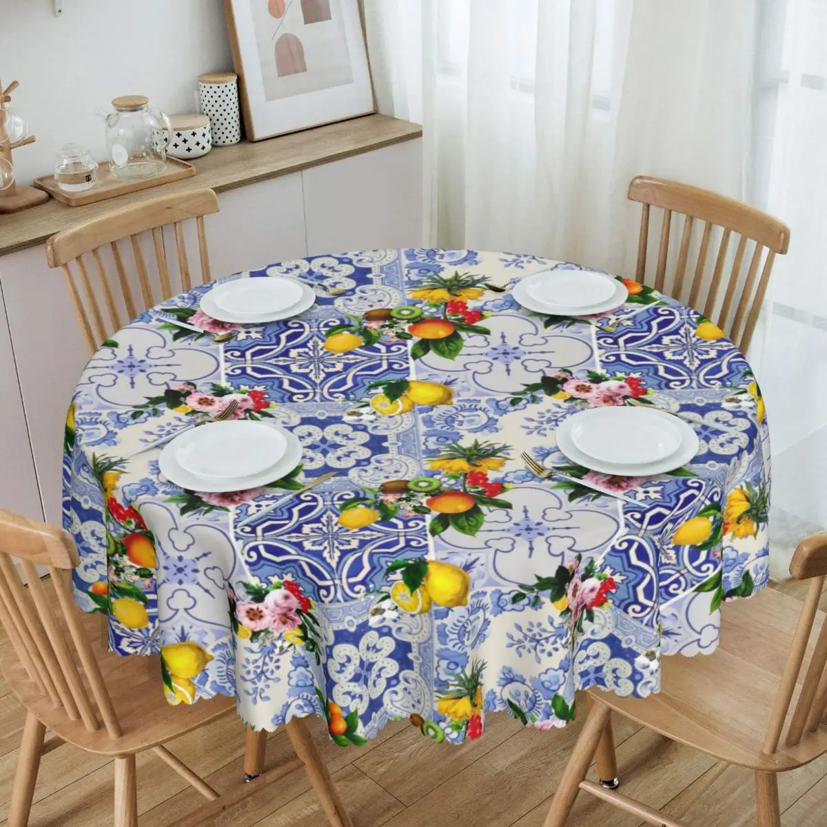 Скатерть круглая водостойкая 60 дюймов под заказ