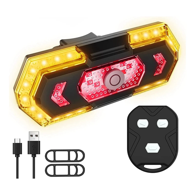 

Велосипедный задний фонарь с поворотниками, умный беспроводной задний фонарь с дистанционным управлением для велосипеда, IPX4 водонепроница...