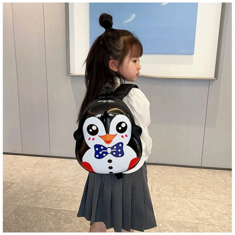 Cartoon Animal Hardshell Penguin Backpack for Kids-Perfect for Outdoor Adventures!Durable,Lightweight,and Eggshell Mini Rucksack