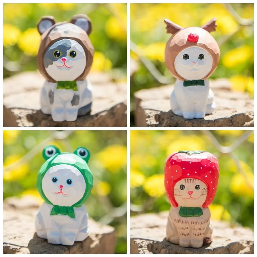 Резьба по дереву резьба украшение в виде кошки простой стиль ручная роспись