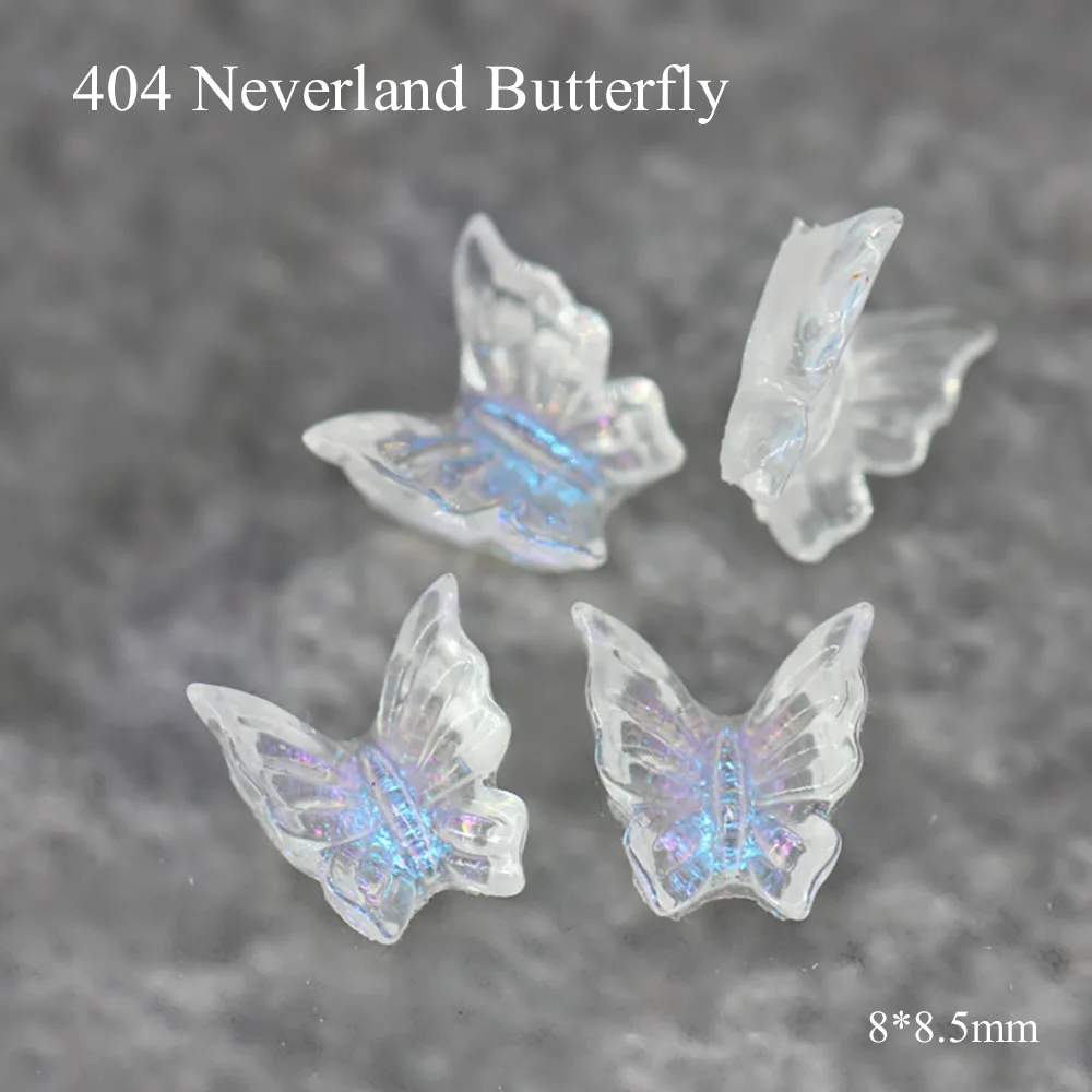 

-Neverland Host- Fairy Nymph Butterfly Charms Aurora Polaris Resin Nail Enhancement 3D Gleaming UV Gel Nail Tips Knickknack 404s