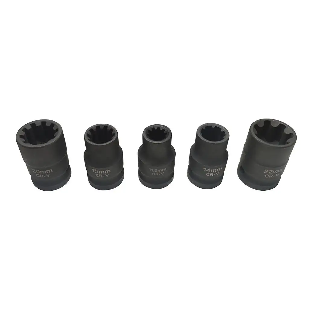

5pcs 1/2" square drive Brake Caliper Sockets 7pt 10pt for