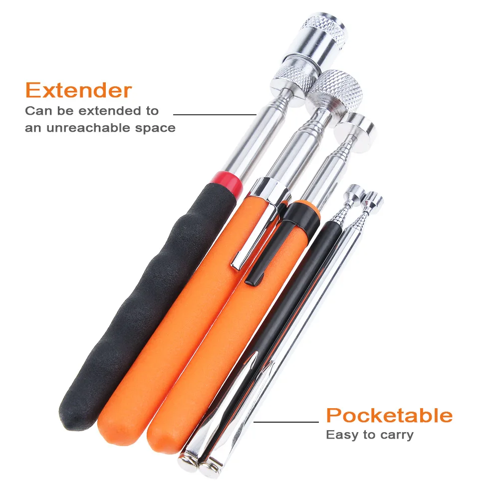 Magnetic Picker Mini Portable Telescopic Magnetic Magnet Pen with Light for Picking Up Nut Bolt Extendable Pickup Rod Stick images - 6