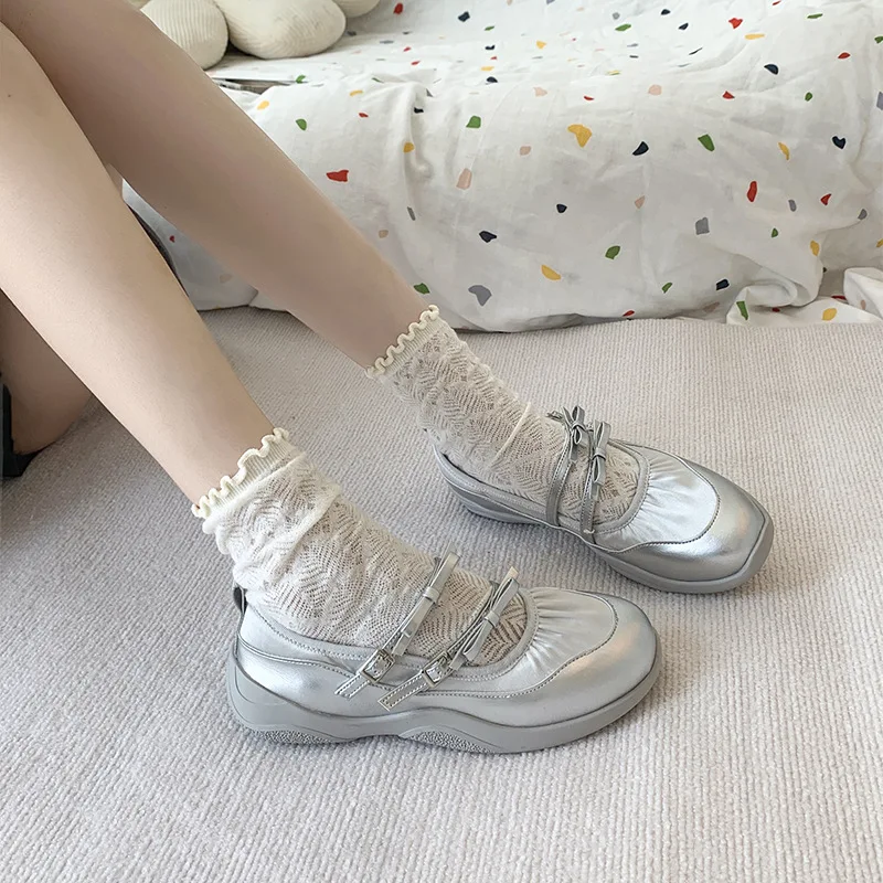 Новинка весны и осени 2024 туфли для ленивых на толстой подошве балетки Galaxy женские