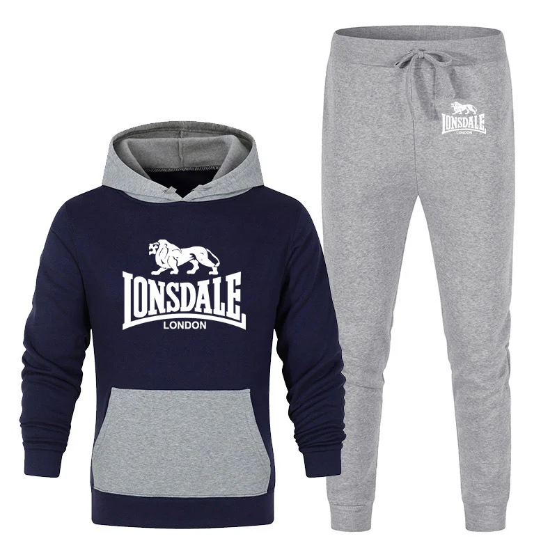 Весенние новые мужские классические комплекты Lonsdale с принтом Harajuku куртки