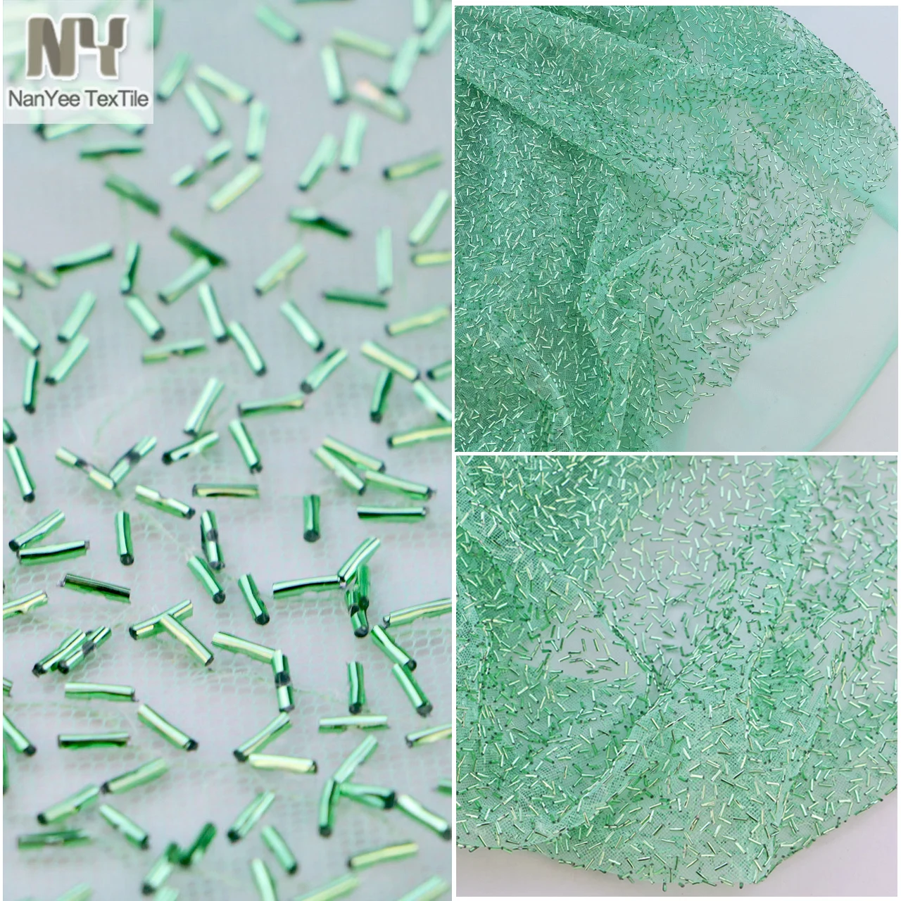 Новая элегантная ширина 130 см белые серебряные бусины трубчатая вышивка