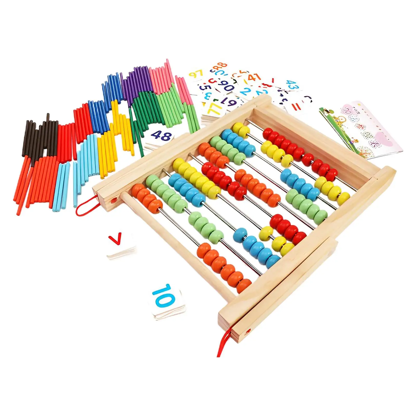 

Add Subtract Abacus Counting Sticks Montessori Educational Counting Frames Toy for Kids Preschool Children Elementary Boys Girls