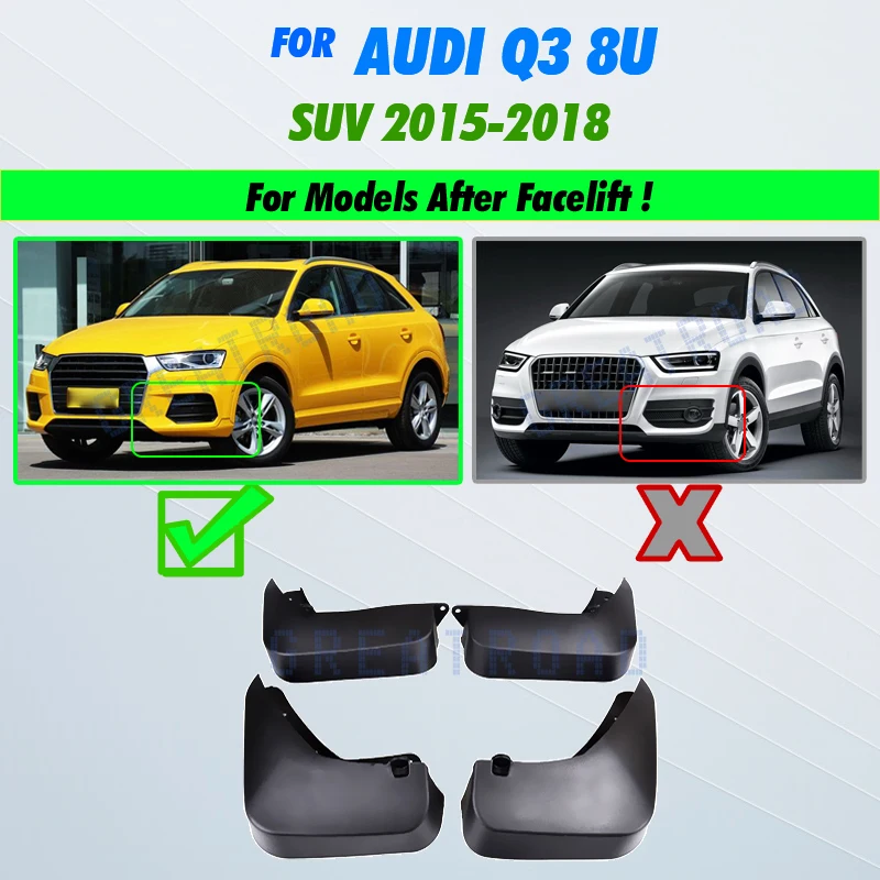 

4 шт. передние и задние автомобильные брызговики для Audi Q3 8U 2011-2018, брызговики на крыло, аксессуары 2012 13 14 15 16