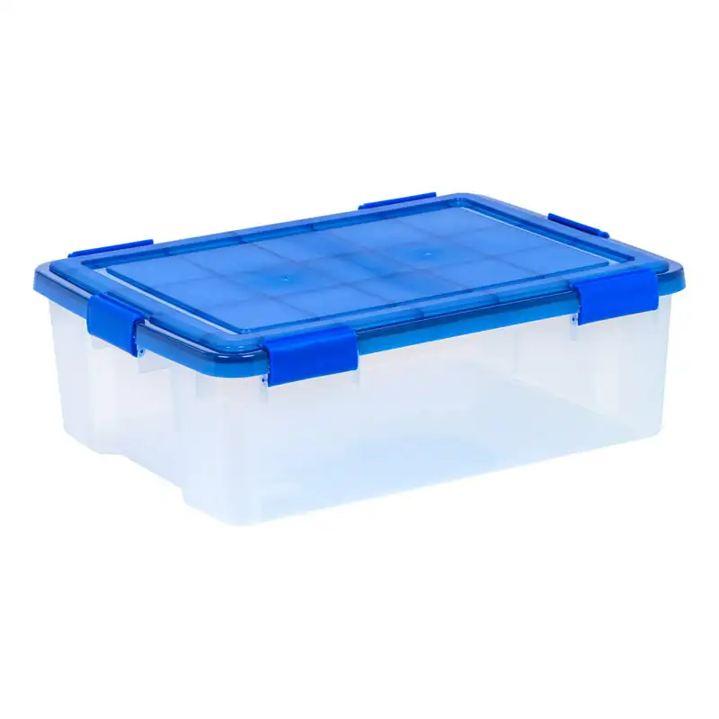 

41 Quart WeatherPro™ Gasket Clear Plastic Storage Box with Blue Lid