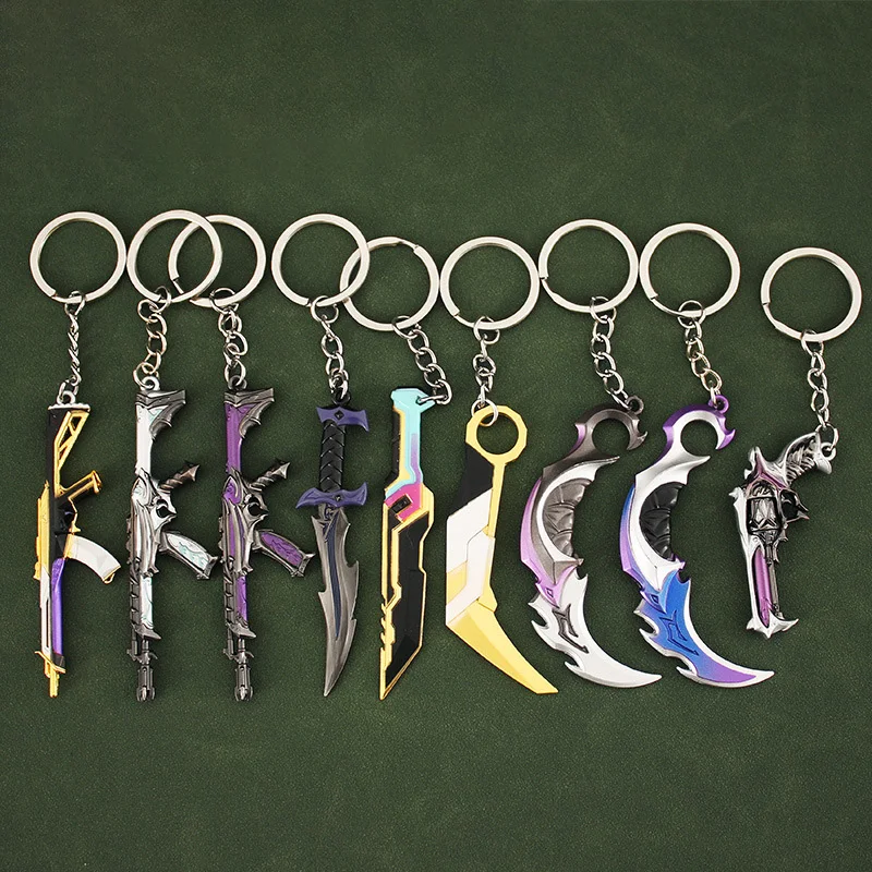

Valorant Keychain Weapons Collection Reaver Karambit Prime Vandal 9cm Samurai Sword Pocketknife Weapon Model Gifts Toys for Boys
